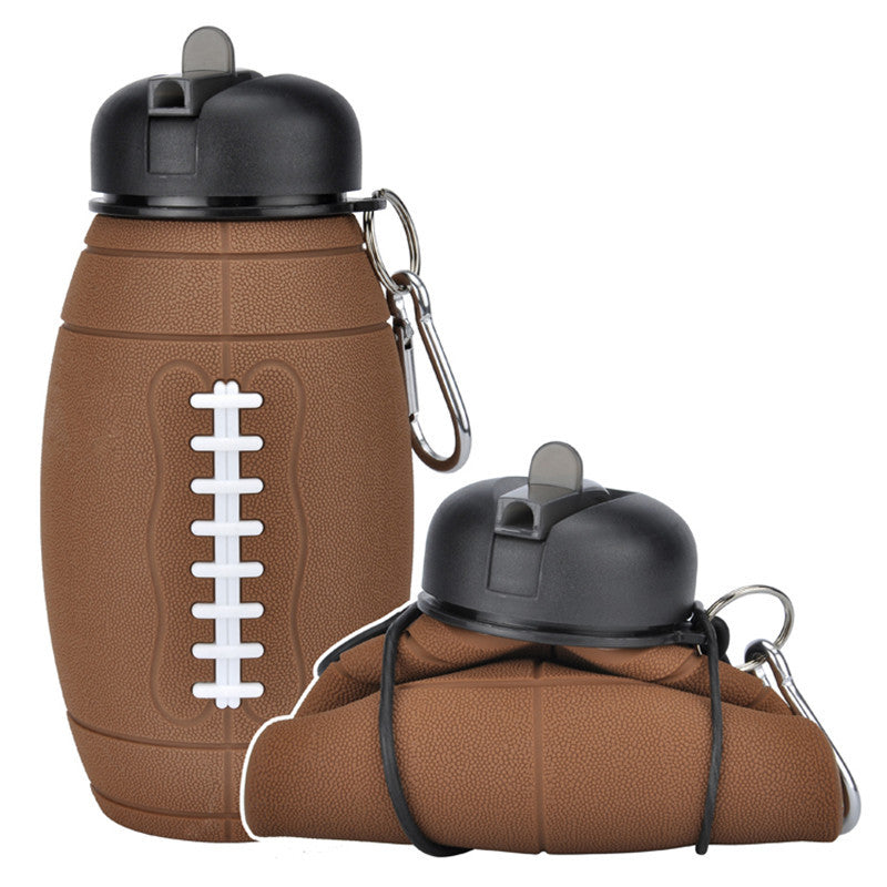     Space-Saving Collapsible Water Bottle for Workouts Outdoor Collapsible Sports Water Bottle Reusable Leak-proof Portable Football Water Bottle For All Sports