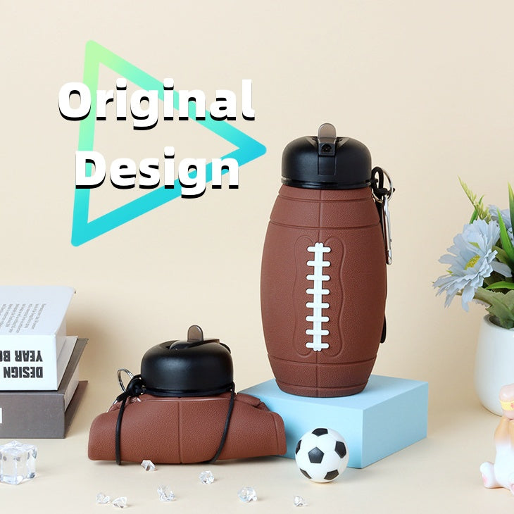     Collapsible Water Bottle for Sports and Outdoor Activities Outdoor Collapsible Sports Water Bottle Reusable Leak-proof Portable Football Water Bottle For All Sports